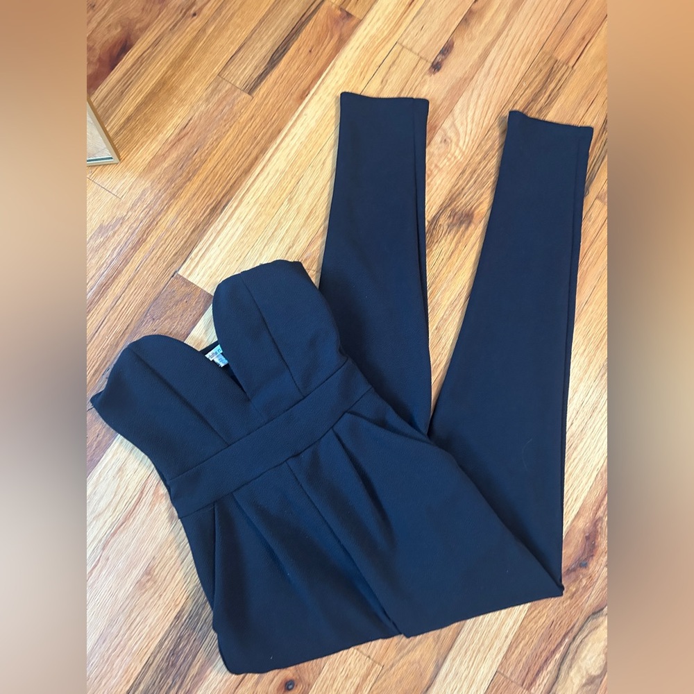 Charlotte Russe Black Strapless Jumpsuit